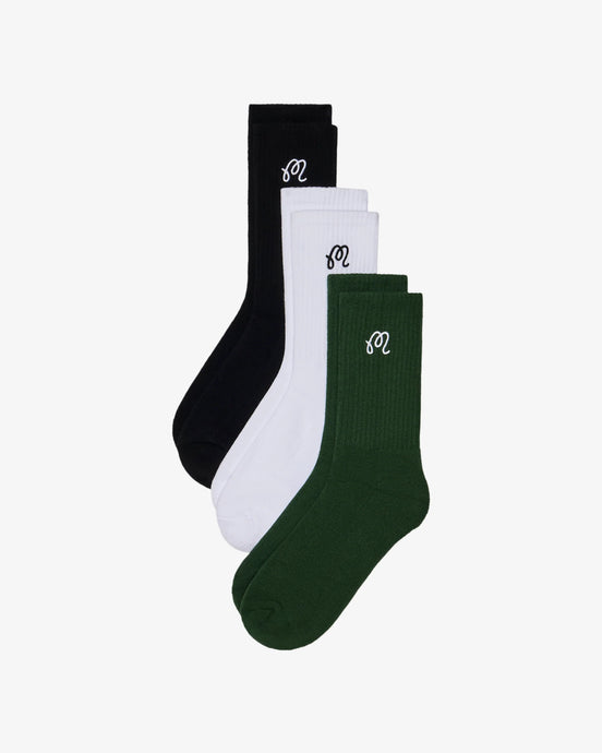 Malbon M Crew Sock - Pack Of Three
