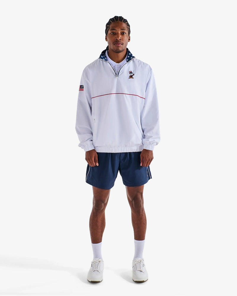Load image into Gallery viewer, Malbon Eagle Buckets Nylon Quarter Zip Windbreaker
